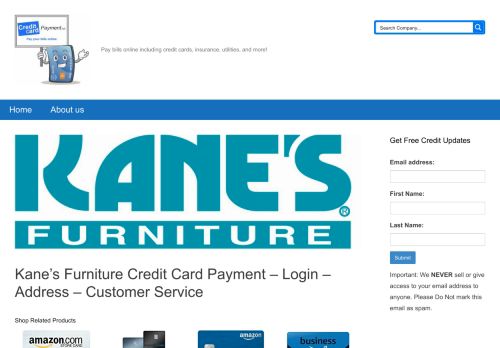 
                            6. Kane's Furniture Credit Card Payment - Login - Address - Customer ...