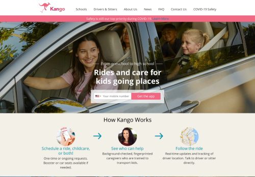 
                            10. Kango: Rides, Carpools and Childcare for Kids