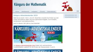 
                            10. Känguru der Mathematik e.V. | Adventskalender - Känguru-Wettbewerb