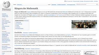
                            11. Känguru der Mathematik – Wikipedia