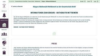 
                            8. Känguru - Mathematik Wettbewerb - Gesamtschule der Stadt Brühl
