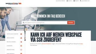 
                            13. Kann ich auf meinen Webspace via SSH zugreifen? - World4You