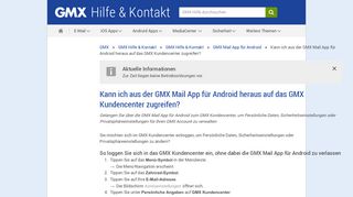 
                            1. Kann ich aus der GMX Mail App für Android heraus auf das GMX ...