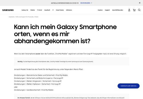 
                            2. Kann ich mein Galaxy Smartphone orten, wenn es mir ... - Samsung