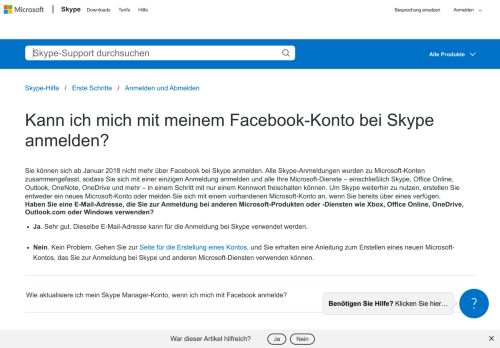 
                            4. Kann ich mich mit meinem Facebook-Konto bei Skype anmelden ...