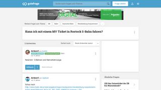 
                            8. Kann ich mit einem MV Ticket in Rostock S-Bahn fahren? (Deutsche ...