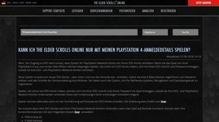 
                            1. Kann ich The Elder Scrolls Online nur mit meinen PlayStation 4 ...