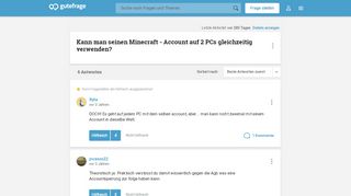 
                            4. Kann man seinen Minecraft - Account auf 2 PCs gleichzeitig ...