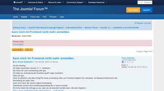 
                            3. kann mich im Frontend nicht mehr anmelden. - Joomla! Forum ...