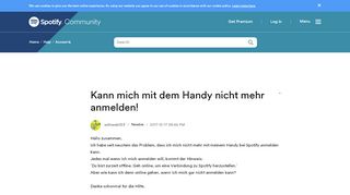 
                            6. Kann mich mit dem Handy nicht mehr anmelden! - The Spotify Community