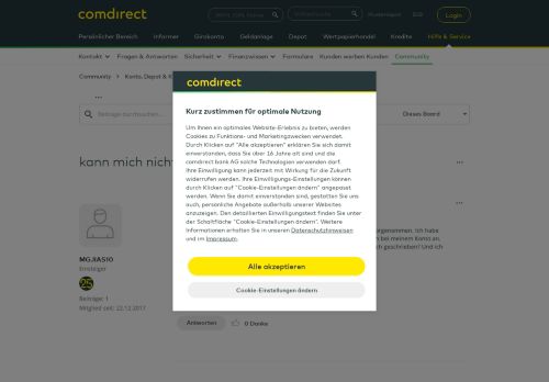 
                            2. kann mich nicht einloggen - comdirect