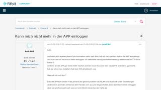 
                            3. Kann mich nicht mehr in der APP einloggen - Fitbit Community