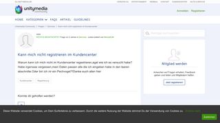 
                            1. Kann mich nicht registrieren im Kundencenter | Unitymedia Community
