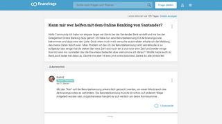 
                            8. Kann mir wer helfen mit dem Online Banking von Santander? (Bank ...