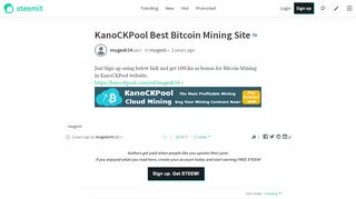 
                            4. KanoCKPool Best Bitcoin Mining Site — Steemit