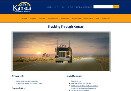 
                            4. Kansas Department of Revenue - Trucking Through Kansas
