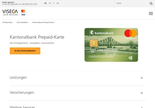 
                            5. Kantonalbank Prepaid Kreditkarte | Viseca Card Services