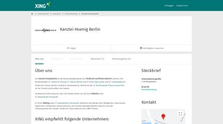 
                            9. Kanzlei Hoenig Berlin als Arbeitgeber | XING Unternehmen