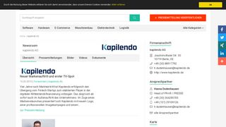 
                            7. kapilendo AG, Berlin - Newsroom: Pressemitteilungen ...