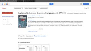 
                            8. Kapitalmarktorientiertes Konzernrechnungswesen mit SAP EC®: ...