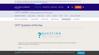 
                            12. Kaplan Schweser CFA Question of the Day