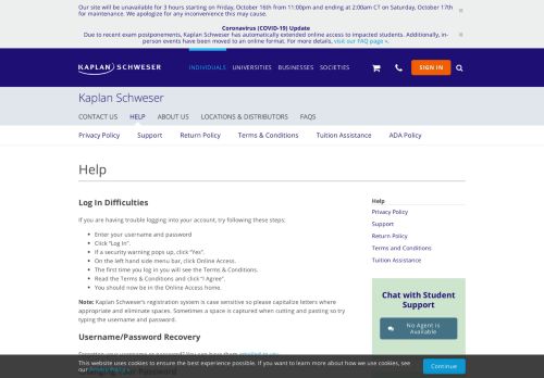 
                            10. Kaplan Schweser Login Help - Username and Password Recovery