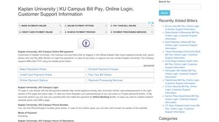 
                            11. Kaplan University | KU Campus Bill Pay, Online Login, Customer ...