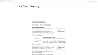 
                            7. Kaplan University: Ku Kaplan University Login