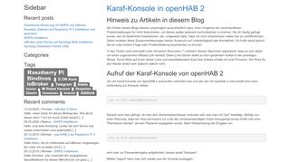 
                            8. Karaf-Konsole in openHAB 2 - ioBroker auf Raspberry Pi 3 installieren