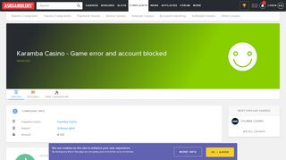 
                            12. Karamba Casino - Game error and account blocked - Complaint ...