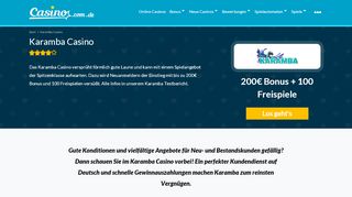 
                            3. Karamba Casino online 2019 | 200€ Bonus + 100 Freispiele für Slots