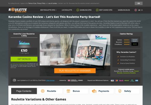 
                            12. Karamba Casino Review - A Great Place for Live Roulette and More