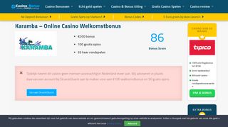 
                            9. Karamba - Online Casino Welkomstbonus | Casino Bonus Radar NL