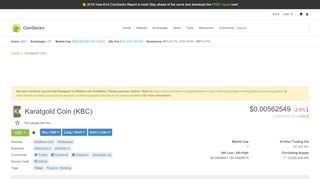 
                            8. Karatgold Coin (KBC) price, chart, and fundamentals info | CoinGecko