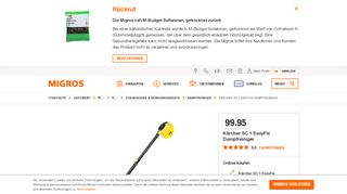 
                            10. Kärcher Dampfreiniger SC 1 EASY FIX | Migros