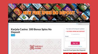 
                            2. Karjala Casino: 100 Bonus Spins No Deposit - New Free Spins No ...