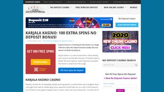 
                            5. Karjala Kasino: 100 Extra Spins No Deposit Bonus!