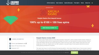
                            11. Karjala Kasino Exclusive Bonus » €500 + 100 Free Spins