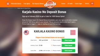 
                            10. Karjala Kasino No Deposit Bonus 02/2019 - + 1.000 bonus spins