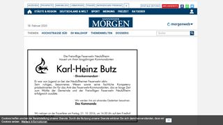 
                            1. Karl-Heinz Butz - Nachrufe - Schwetzinger Zeitung - Trauerportal ...