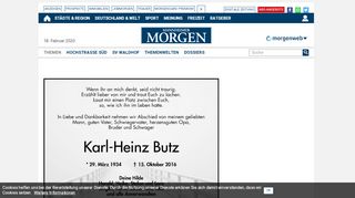 
                            2. Karl-Heinz Butz - Todesanzeigen - Schwetzinger Zeitung ...
