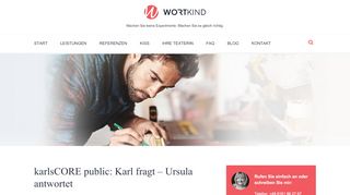 
                            3. karlsCORE public: Karl fragt – Ursula antwortet - Wortkind