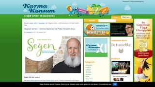 
                            6. KarmaKonsum Blog | Segnen lernen – Online-Seminar mit Pater ...