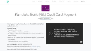 
                            8. Karnataka Bank Credit Card Payment using Any Bank Account in 5 ...