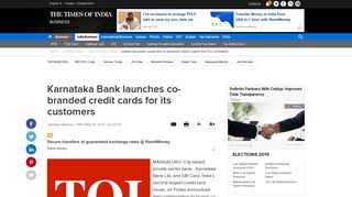 
                            11. Karnataka Bank: Karnataka Bank launches co-branded credit cards for ...