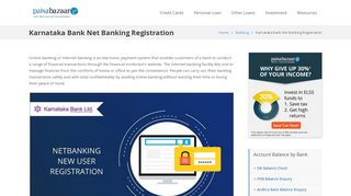 
                            7. Karnataka Bank Net Banking Registration - Paisabazaar.com