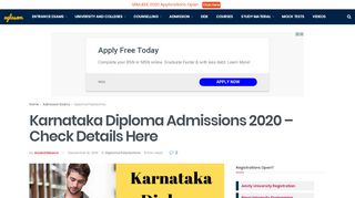 
                            13. Karnataka Diploma Admissions 2019 – Check Details Here | AglaSem ...