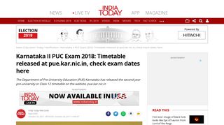 
                            7. Karnataka II PUC Exam 2018: Timetable released at pue.kar.nic.in ...