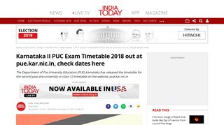 
                            6. Karnataka II PUC Exam Timetable 2018 out at pue.kar.nic.in, check ...