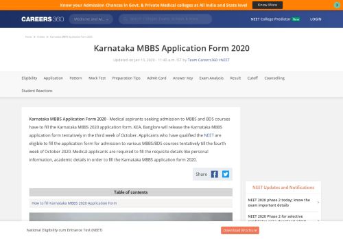 
                            10. Karnataka MBBS Application Form 2019, Register - Apply here